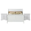 Full Size Bedroom Set, White Finish, 2-Piece Set with Bed and Nightstand
