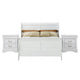 Full Size Bedroom Set, White Finish, 2-Piece Set with Bed and Nightstand