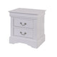 Full Size Bedroom Set, White Finish, 2-Piece Set with Bed and Nightstand