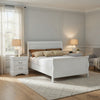 Full Size Bedroom Set, White Finish, 2-Piece Set with Bed and Nightstand