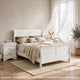 Full Size Bedroom Set, White Finish, 3-Piece Set with Bed and 2 Nightstands