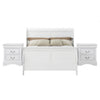 Full Size Bedroom Set, White Finish, 3-Piece Set with Bed and 2 Nightstands