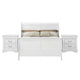 Full Size Bedroom Set, White Finish, 3-Piece Set with Bed and 2 Nightstands
