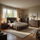 Full Size Bedroom Set, White Finish, 3-Piece Set with Bed and Two Nightstands