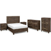 Queen Size Bedroom Set, White Finish, 5-Piece Set with Bed and Two Nightstands