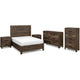 Queen Size Bedroom Set, White Finish, 5-Piece Set with Bed and Two Nightstands