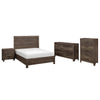 Queen Size Bedroom Set, Brown Finish, Panel Design, 4-Piece Set with Bed, Nightstands, Dresser and Chest