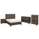 Queen Size Bedroom Set, Brown Finish, Panel Design, 4-Piece Set with Bed, Nightstands, Dresser and Chest