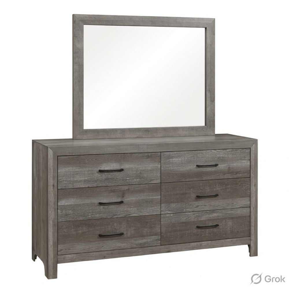 Queen Size Bedroom Set, Brown Finish, Panel Design, 4-Piece Set with Bed, Nightstand, Dresser and Chest