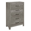 Queen Size Bedroom Set, Brown Finish, Panel Design, 4-Piece Set with Bed, Nightstand, Dresser and Chest
