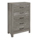Queen Size Bedroom Set, Brown Finish, Panel Design, 4-Piece Set with Bed, Nightstand, Dresser and Chest
