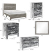 Queen Size Bedroom Set, Brown Finish, Panel Design, 4-Piece Set with Bed, Nightstand, Dresser and Chest