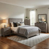 Queen Size Bedroom Set, Brown Finish, Panel Design, 4-Piece Set with Bed, Nightstand, Dresser and Chest