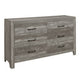 Full Size Bedroom Set, Gray Finish, 5-Piece Set with Bed, Nightstand, 2 Dressers and Mirror