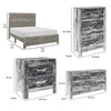 Full Size Bedroom Set, Gray Finish, 5-Piece Set with Bed, Nightstand, 2 Dressers and Mirror