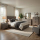 Full Size Bedroom Set, Gray Finish, 5-Piece Set with Bed, Nightstand, 2 Dressers and Mirror