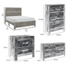 Queen Size Bedroom Set, Gray Finish, Panel Headboard, 5-Piece Set with Bed, 2 Nightstands, Dresser and Chest