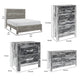 Queen Size Bedroom Set, Gray Finish, Panel Headboard, 5-Piece Set with Bed, 2 Nightstands, Dresser and Chest