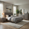 Queen Size Bedroom Set, Gray Finish, Panel Headboard, 5-Piece Set with Bed, 2 Nightstands, Dresser and Chest
