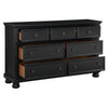 Queen Size Bedroom Set, Black Finish, Panel Headboard, 5-Piece Set with Bed, 2 Nightstands, Dresser and Chest