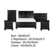Queen Size Bedroom Set, Black Finish, Panel Headboard, 5-Piece Set with Bed, 2 Nightstands, Dresser and Chest