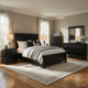 Queen Size Bedroom Set, Black Finish, Panel Headboard, 5-Piece Set with Bed, 2 Nightstands, Dresser and Chest