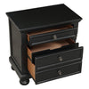Queen Size Bedroom Set, Traditional Carved Wood Design, Black Finish, 4-Piece Set with Bed, Nightstands and Dresser