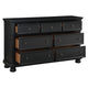 Queen Size Bedroom Set, Traditional Carved Wood Design, Black Finish, 4-Piece Set with Bed, Nightstands and Dresser