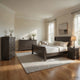 Queen Size Bedroom Set, Traditional Carved Wood Design, Gray Finish, 4-Piece Set with Bed, Nightstands and Dresser