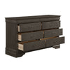 Queen Size Bedroom Set, Gray Finish, Panel Headboard, 5-Piece Set with Bed, 2 Nightstands, Dresser and Chest