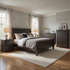 Queen Size Bedroom Set, Gray Finish, Panel Headboard, 5-Piece Set with Bed, 2 Nightstands, Dresser and Chest