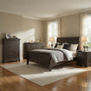 Queen Size Bedroom Set, Gray Finish, Panel Headboard, 5-Piece Set with Bed, 2 Nightstands, Dresser and Chest