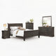 Full Size Bedroom Set, Gray Finish, 5-Piece Set with Bed, Dresser, Mirror, Chest and Nightstand