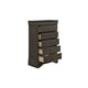Full Size Bedroom Set, Gray Finish, 5-Piece Set with Bed, Dresser, Mirror, Chest and Nightstand