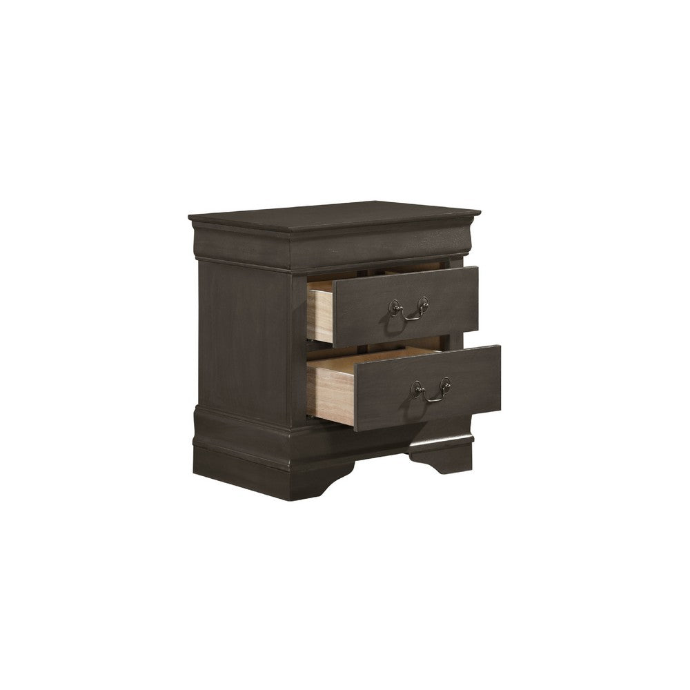 Full Size Bedroom Set, Gray Finish, 5-Piece Set with Bed, Dresser, Mirror, Chest and Nightstand