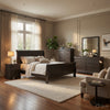 Full Size Bedroom Set, Gray Finish, 5-Piece Set with Bed, Dresser, Mirror, Chest and Nightstand