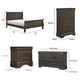 Full Size Bedroom Set, Traditional Carved Wood Design, Gray Finish, 4-Piece Set with Bed, Nightstands and Dresser