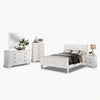 Full Size Bedroom Set, White Finish, 5-Piece Set with Bed, Dresser, Mirror, Chest and Nightstand