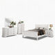 Full Size Bedroom Set, White Finish, 5-Piece Set with Bed, Dresser, Mirror, Chest and Nightstand