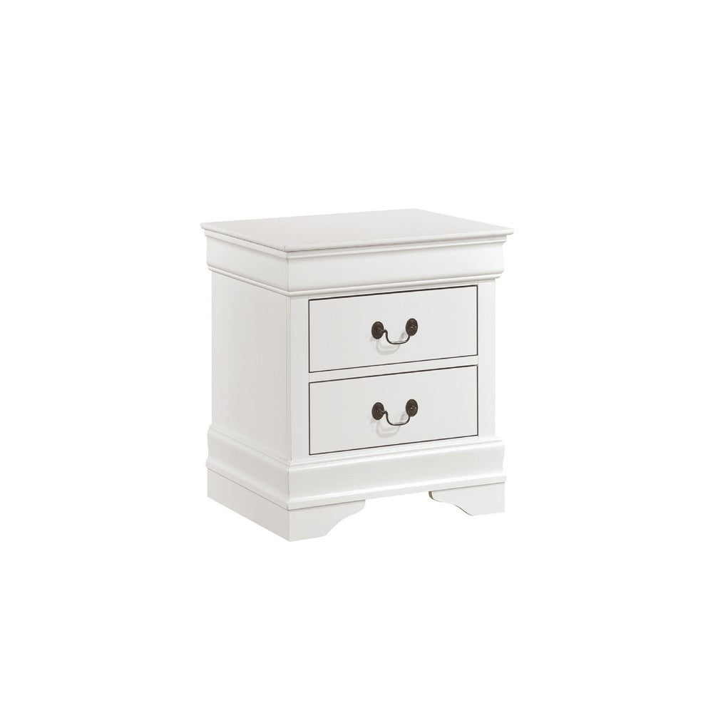 Full Size Bedroom Set, White Finish, 5-Piece Set with Bed, Dresser, Mirror, Chest and Nightstand