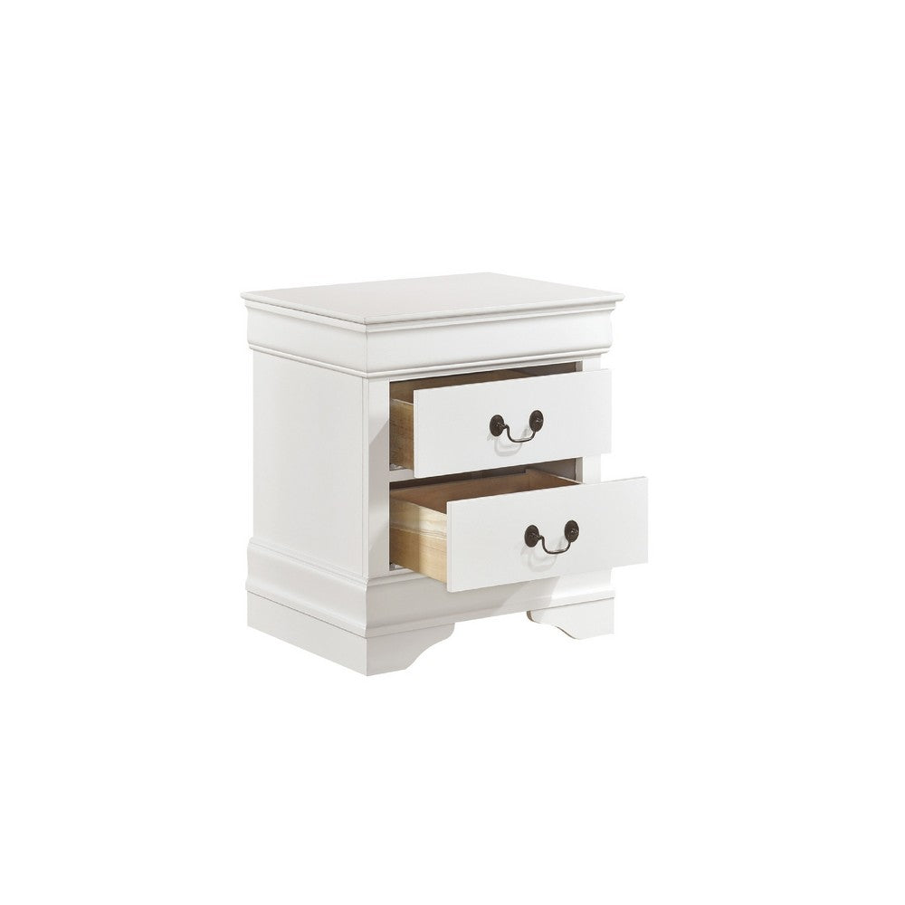 Full Size Bedroom Set, White Finish, 5-Piece Set with Bed, Dresser, Mirror, Chest and Nightstand