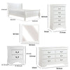 Full Size Bedroom Set, White Finish, 5-Piece Set with Bed, Dresser, Mirror, Chest and Nightstand