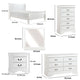 Full Size Bedroom Set, White Finish, 5-Piece Set with Bed, Dresser, Mirror, Chest and Nightstand