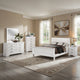 Full Size Bedroom Set, White Finish, 5-Piece Set with Bed, Dresser, Mirror, Chest and Nightstand