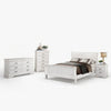 Full Size Bedroom Set, Traditional Carved Wood Design, White Finish, 4-Piece Set with Bed, Nightstands and Dresser