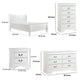 Full Size Bedroom Set, Traditional Carved Wood Design, White Finish, 4-Piece Set with Bed, Nightstands and Dresser