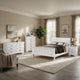Full Size Bedroom Set, Traditional Carved Wood Design, White Finish, 4-Piece Set with Bed, Nightstands and Dresser