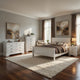 Full Size Bedroom Set, Traditional Carved Wood Design, White Finish, 4-Piece Set with Bed, Nightstands and Dresser