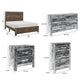Full Size Bedroom Set, Brown Finish, Panel Design, 5-Piece Set with Bed, Nightstand, Dresser, Mirror and Chest