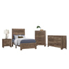 Full Size Bedroom Set, Brown Finish, Panel Design, 4-Piece Set with Bed, Nightstand, Dresser and Chest